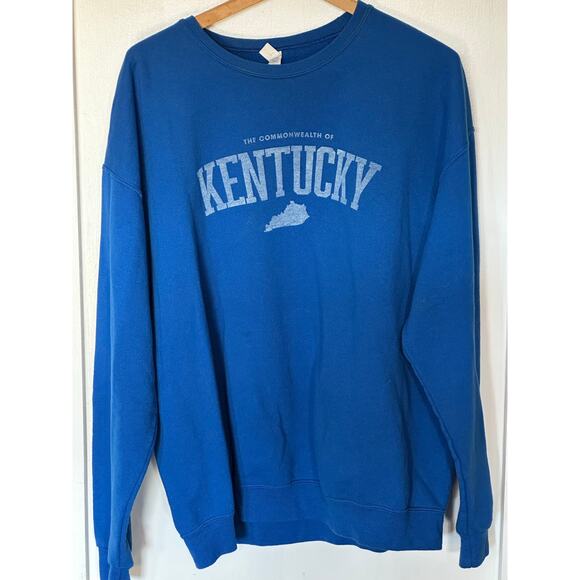 Vintage 1990’s Crew Neck Kentucky The Commenwealth Sweatshirt  Blue White XL - Picture 9 of 10